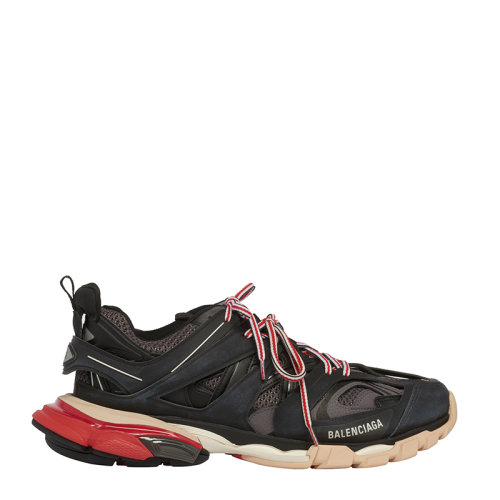 Balenciaga/巴黎世家 TRACK 經(jīng)典黑紅拼色   男士黑色系帶休閑運動鞋老爹鞋 絕版補貨 542023W1GB61002