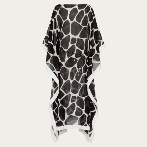  VALENTINO華倫天奴 22年秋冬 女士 連衣裙 TOP LONG EN VOILE A_VEC IMPRIMé GIRAFFA RE-EDIT