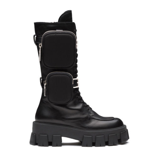 PRADA/普拉達(dá) 女士黑色直筒長靴 女鞋1W828L-07I-F0002-F-055