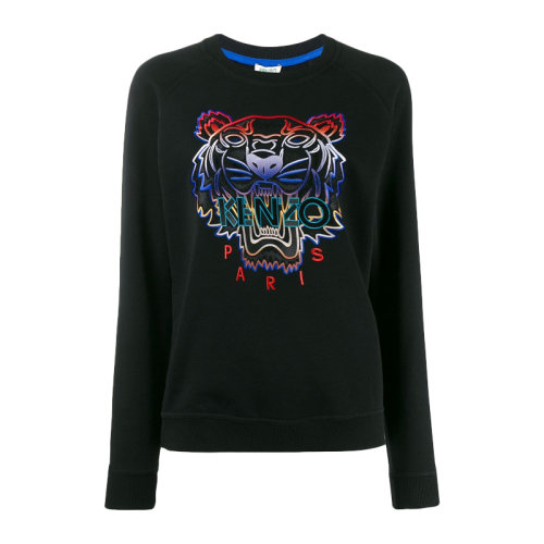 KENZO/高田賢三  女裝 服飾 棉質經典虎頭LOGO圖案時尚休閑長袖T恤運動衫 女衛(wèi)衣