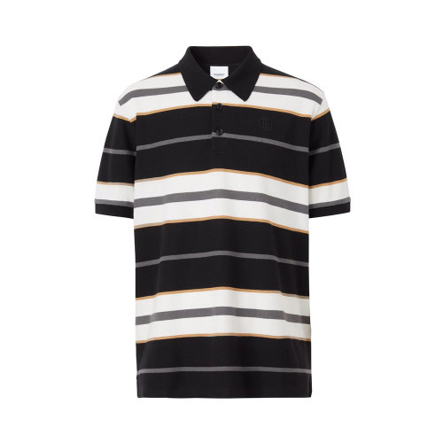 BURBERRY/博柏利 男士拼色棉質(zhì)混紡羊絨字母刺繡條紋polo衫 8048023