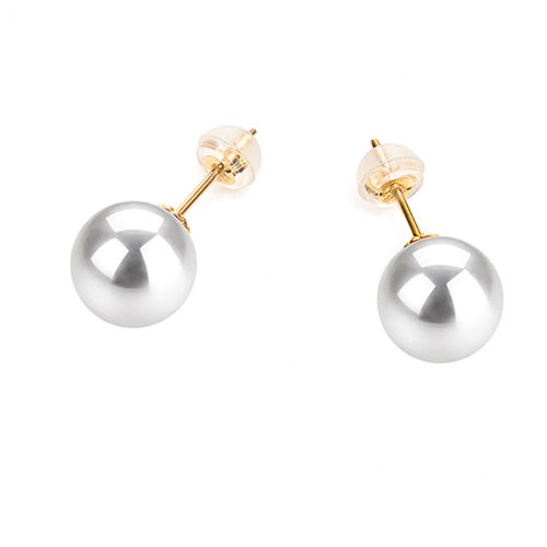 zhuella/珠艾樂 日本Akoya海水珠18k金耳釘 8-9mm