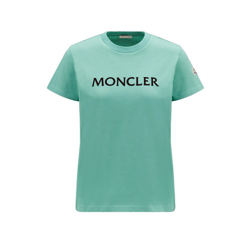 Moncler/蒙克萊 22年秋冬新款 女士草原綠色純棉徽標(biāo)短袖T恤H20938C00012829HP81B