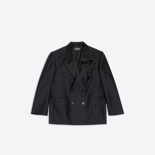  BALENCIAGA巴黎世家 22年春夏 女士 西服外套 Womens Shrunk Tuxedo Jacket in Black 698902TT
