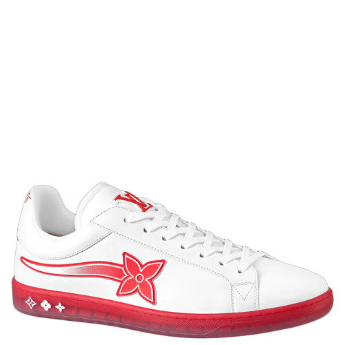 Louis Vuitton/路易威登 22年早春新款 LUXEMBOURG SAMOTHRACE系列 男士紅色和白色牛皮運動鞋1A9FYO