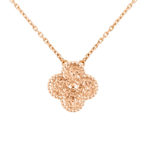 Van Cleef & Arpels/梵克雅寶 經(jīng)典款Vintage Alhambra系列 18K金玫瑰金四葉草項鏈 VCARN9ZS00