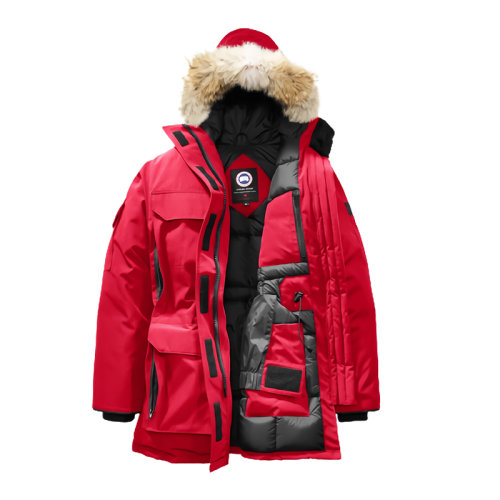 CANADA GOOSE/加拿大鵝 經典遠征款 女士紅色中長款羽絨服4660L