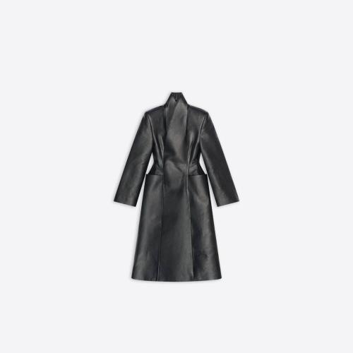  BALENCIAGA巴黎世家 22年秋冬 女士 大衣 Womens Flare Hourglass Coat in Black 706350TMS171