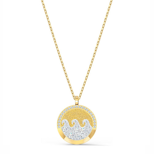 Swarovski 施華洛世奇 女士金色仿水晶圓形山海圖案吊墜項(xiàng)鏈 5514494