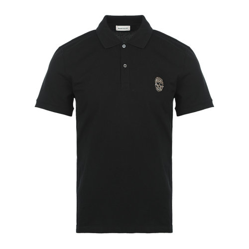 Alexander McQueen/亞歷山大麥昆22春夏骷髏徽標短袖T恤男士短POLO衫683165QSX33