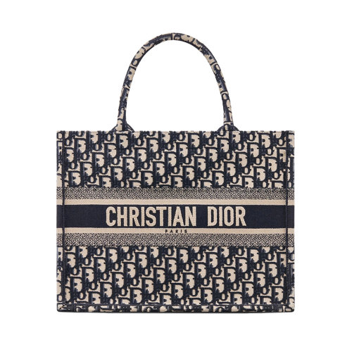 DIOR/迪奧 2020春夏新款BOOK TOTE系列 經(jīng)典刺繡老花帆布小號(hào)手提托特包 （2色可選）