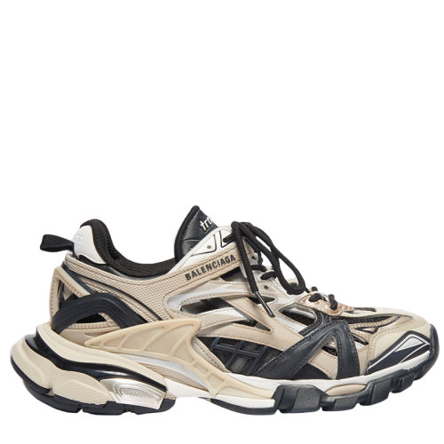 Balenciaga/巴黎世家 女士黑色和米色網(wǎng)眼和尼龍Track.2運動鞋568615W2GN38071