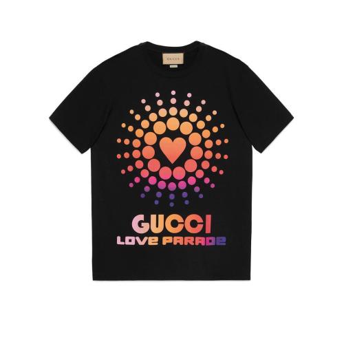  GUCCI古馳 22年秋冬 男士 “Gucci Love Parade”印花棉質(zhì)T恤 548334 XJEMZ 1082