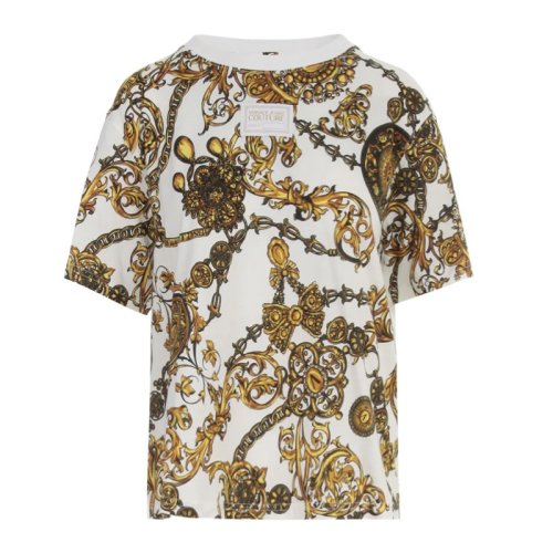 VERSACE JEANS COUTURE 女士印花棉質(zhì)短袖T恤 71HAH611 JS015 G03 PLFSX