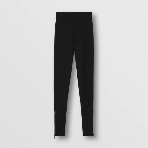  BURBERRY 22年秋冬 女士 徽標(biāo)裝飾彈力平織緊身褲 80586861