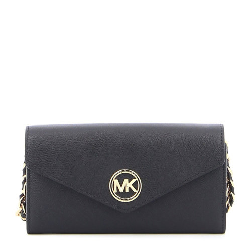 Michael Kors/邁克·科爾斯CARMEN系列女士純色小牛皮經典MK字母徽標裝飾按扣翻蓋開合單肩包斜挎包手拿包錢包女包 32S1GNMC9L 多色可選