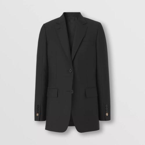  BURBERRY 22年秋冬 女士 專屬標(biāo)識(shí)圖案馬海毛羊毛混紡合身外套 80417491 預(yù)定商品1-3周發(fā)貨