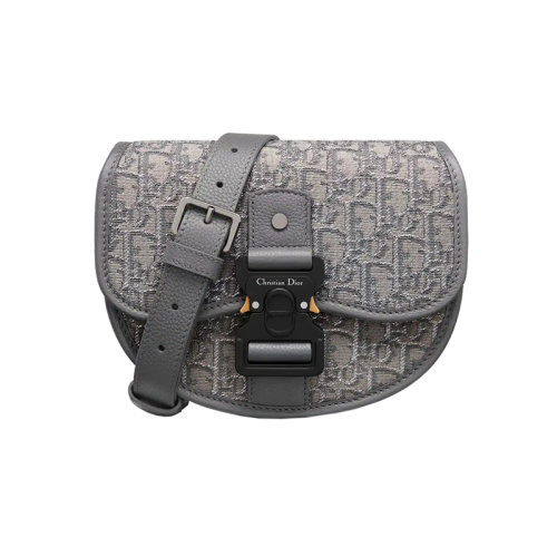 DIOR/迪奧 23新款 男士迷你釕色提花帆布配皮鋁扣翻蓋開合調(diào)節(jié)拆卸皮革肩帶單肩包1ADPO033DOS_H30Q