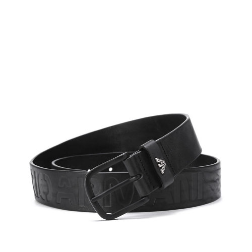 Emporio Armani/安普里奧阿瑪尼【22年新款】男士牛皮革字母Logo標識針扣式皮帶腰帶3.5cm Y4S467 Y123V