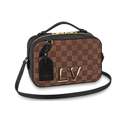 Louis Vuitton/路易威登  涂層帆布拼牛皮 棋盤格 手提單肩斜挎包 女包 棕色