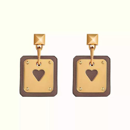  HERMES愛馬仕 22年秋冬 女士 耳環(huán) Boucles d%26s;oreilles As de Coeur H081864CC18