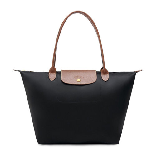 Longchamp/瓏驤 Le Pliage系列 女士黑色尼龍大號長柄可折疊手提包單肩包餃子包女包 1899089001