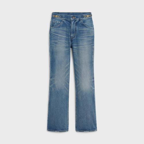  CELINE賽琳思琳 22年秋冬 女士 牛仔褲 JEANS FLARE DYLAN SIGNATURE DENIM UNION WASH 2N6789