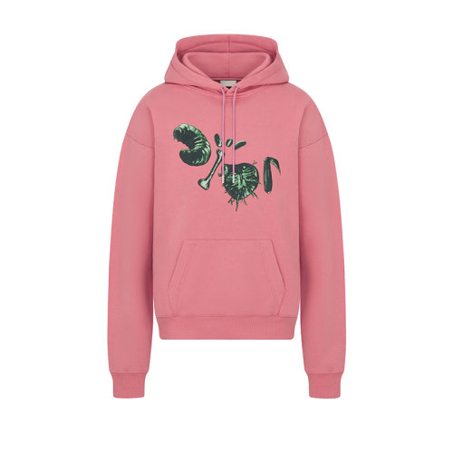 DIOR/迪奧 22年秋冬新款 CACTUS JACK DIOR系列 男士超大版型粉色棉質(zhì)圖案印花抽繩連帽衛(wèi)衣283J678B0531_C486