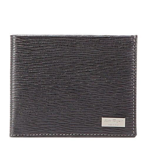 Salvatore Ferragamo/菲拉格慕 男士黑色牛皮對(duì)折短款錢包錢夾 667069-351314