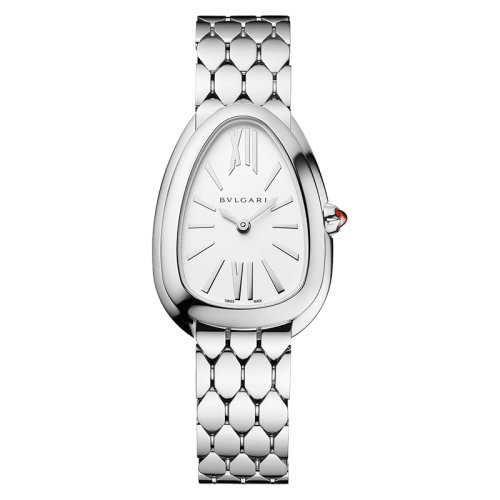 BVLGARI/寶格麗 精鋼表殼和表鏈 銀白色不透明表盤 SERPENTI SEDUTTORI石英手表 33毫米103141