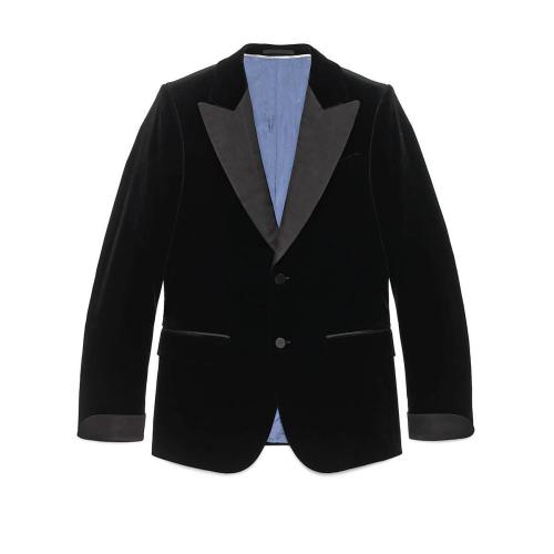  GUCCI古馳 22年秋冬 男士 修身天鵝絨夾克 575454 Z495F 1000