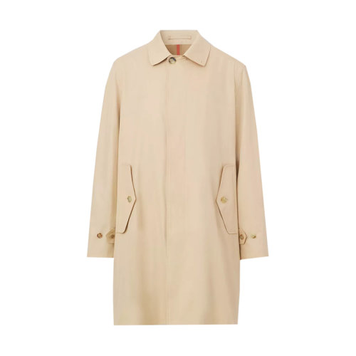 BURBERRY/博柏利 22年秋冬新款 男士柔黃褐色棉質(zhì)格紋內(nèi)襯休閑輕便大衣80513711