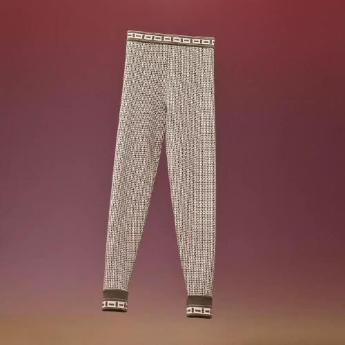  HERMES愛馬仕 22年秋冬 女士 休閑褲 Pantalon Inspiration Legging motif ??Mosaique?? H
