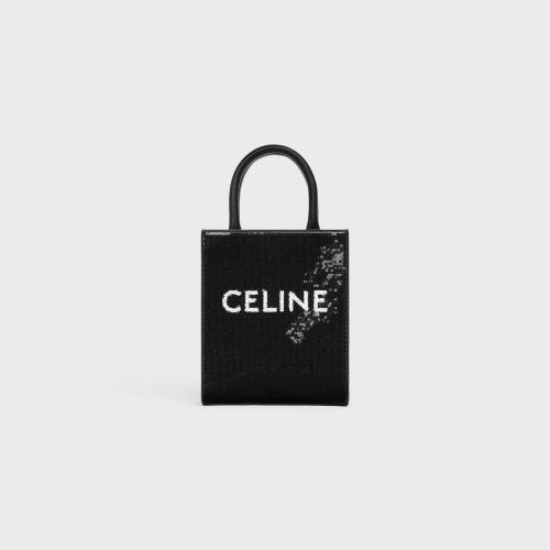  CELINE賽琳思琳 22年秋冬 女士 手提包 CABAS VERTICAL MINI MODELE SEQUINS A_VEC CELINE 194