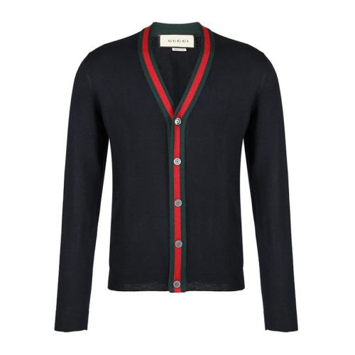  GUCCI/古馳 男士深藍(lán)色羊毛毛衣針織外套 408146-X1317-4060 PLFSX