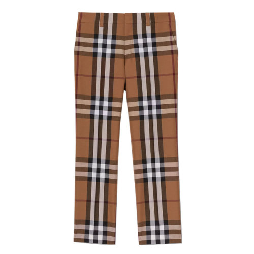 BURBERRY/博柏利  巴寶莉男褲 經(jīng)典格紋 男士棕色羊毛休閑褲 45652171 HKY012467