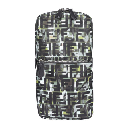 FENDI/芬迪 男士迷彩色聚酯纖維經(jīng)典FF印花單肩包斜挎包胸包腰包男包 7VZ033-ABM8-F0X93