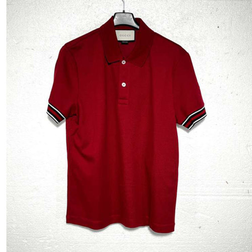 GUCCI/古馳 紅色男士短袖POLO衫