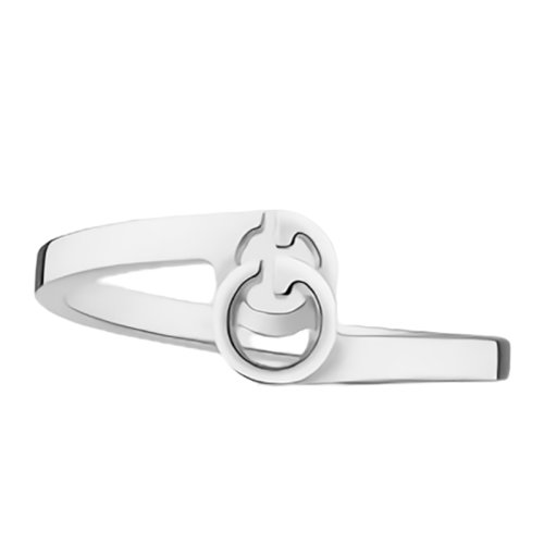 GUCCI/古馳  18k金白金 GG running戒指457122J85029000