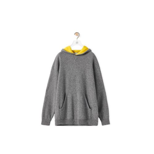  LOEWE羅意威 22年秋冬 男士 長袖襯衫 Bi-colour hoodie in wool and cashmere H526Y14KCN-144