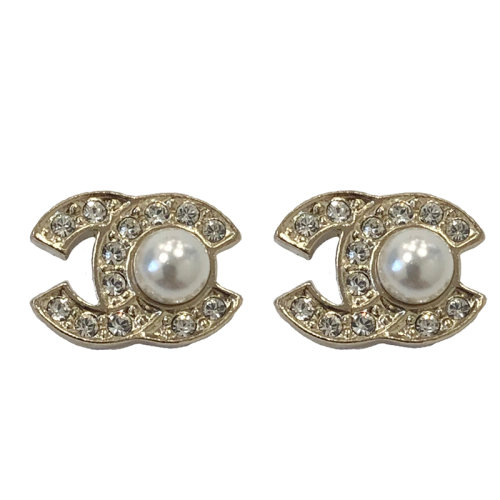 CHANEL/香奈兒  耳釘 淡金色