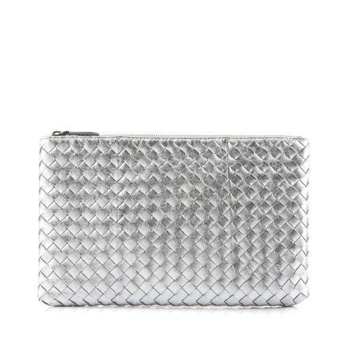 Bottega Veneta/葆蝶家 男士藍(lán)色小羊皮手拿包 256400V00414037