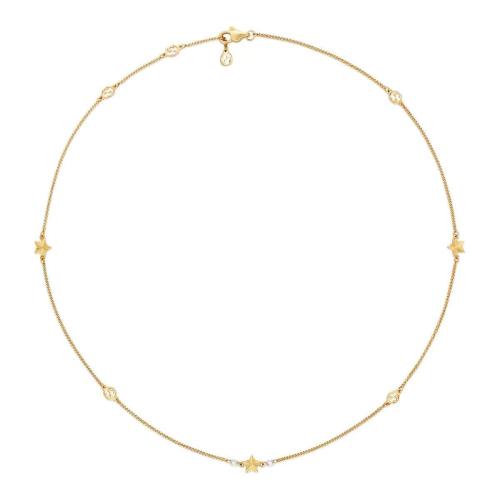  GUCCI古馳 22年秋冬 女士 互扣式雙G 18K黃金星星項鏈 679116 J8540 8000