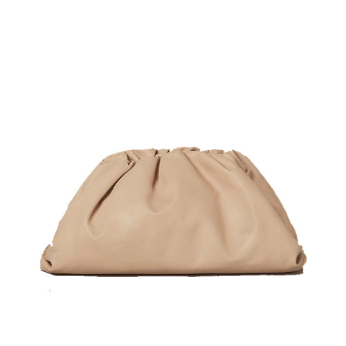 Bottega Veneta/葆蝶家 2020早秋新款 THE POUCH系列 杏仁色小牛皮單隔層內(nèi)襯納帕皮革手拿包576227VCP402752