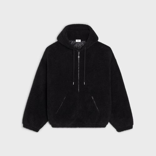  CELINE賽琳思琳 22年秋冬 男士 衛(wèi)衣 CELINE抓絨拉鏈連帽衫 2Y906699M.38NS