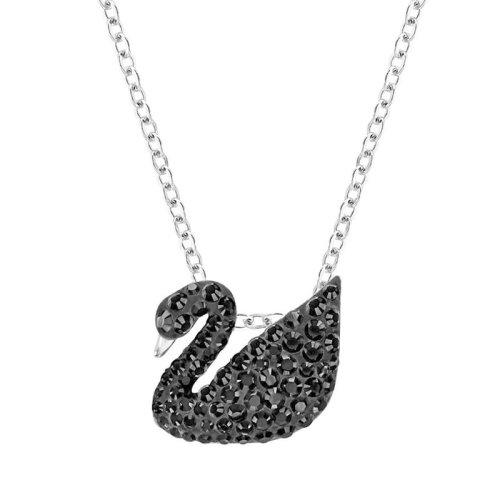 Swarovski/施華洛世奇  經(jīng)典天鵝系列女士黑色小號(hào)銀鏈仿水晶石鎖骨鏈吊墜項(xiàng)鏈 5347330