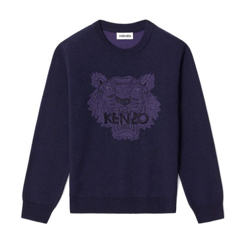 KENZO/高田賢三 凱卓女裝 時尚百搭 女士 深藍(lán)色棉質(zhì)刺繡虎頭圖案衛(wèi)衣 FB52PU5843XA.76 HJH0034C