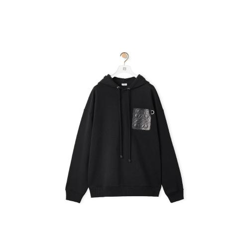  LOEWE羅意威 22年秋冬 男士 衛(wèi)衣 Anagram leather patch hoodie in cotton H526Y25X15-1100