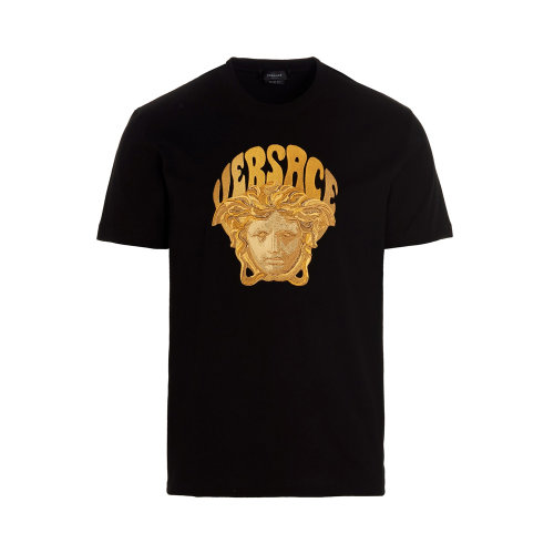VERSACE/范思哲 男士純色棉質(zhì)美杜莎頭像裝飾圓領(lǐng)短袖上衣T恤 1003913-1A02785 多色可選