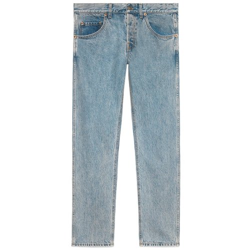  GUCCI/古馳 男士淺藍(lán)色棉質(zhì)牛仔褲 408637 XD712 4011 PLFSX